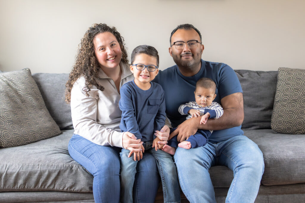 Luxury-inspired family photography session in a relaxed home setting