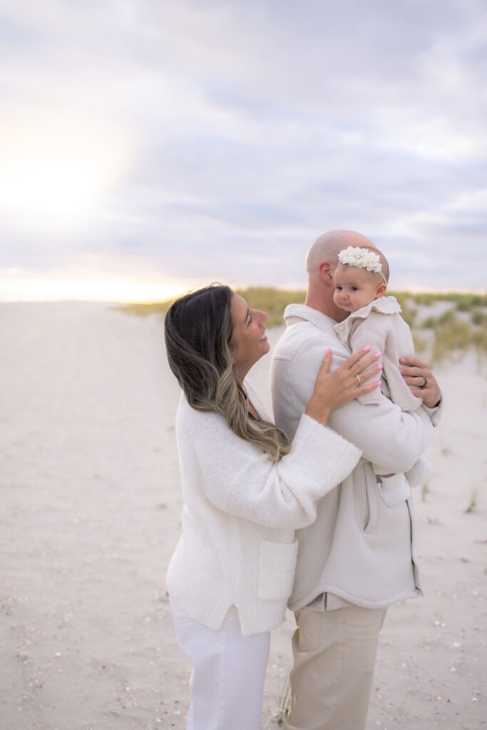 Luxury family beach photography session during golden hour in Central Florida